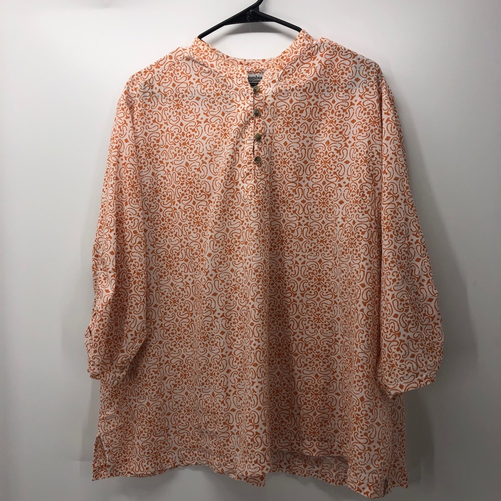Columbia 100% Cotton Orange Top with Elbow Sleeve